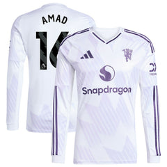 Amad Diallo Manchester United 2025/26 Away Replica Long Sleeve Player Jersey White - Adidas sale