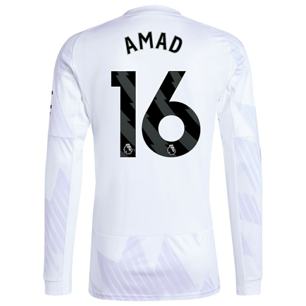 Amad Diallo Manchester United 2025/26 Away Replica Long Sleeve Player Jersey White - Adidas sale