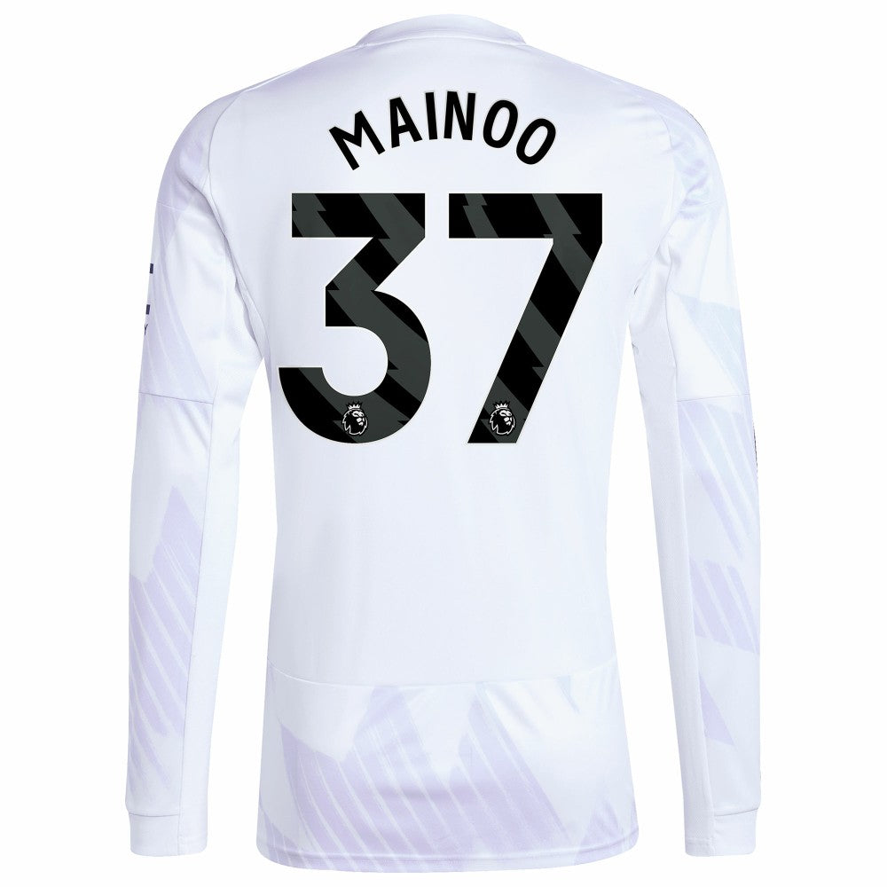 Kobbie Mainoo Manchester United 2025/26 Away Replica Long Sleeve Player Jersey White - Adidas sale