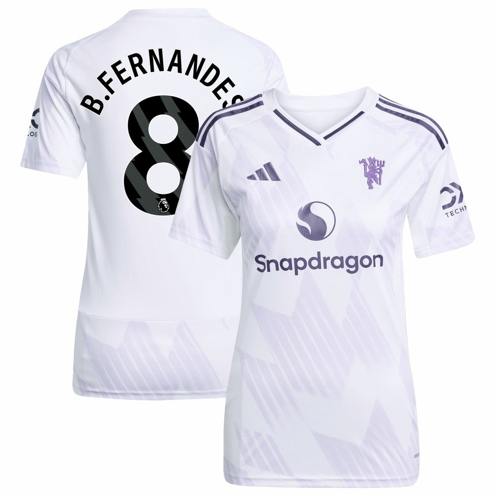Bruno Fernandes Manchester United Women's 2025/26 Away Replica Player Jersey White - Adidas sale
