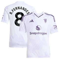 Bruno Fernandes Manchester United Youth 2025/26 Away Replica Player Jersey White - Adidas outlet