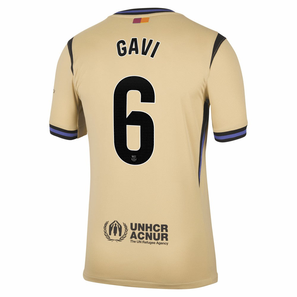 Gavi Barcelona 2025/26 Away Stadium Replica Jersey Gold - Nike