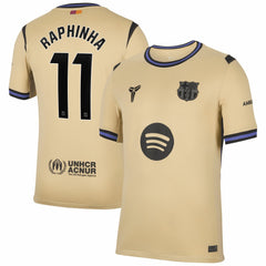Raphinha Barcelona 2025/26 Away Stadium Replica Jersey Gold - Nike cheap