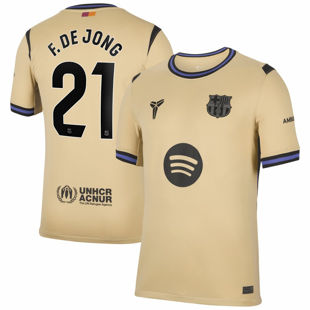 Frenkie de Jong Barcelona 2025/26 Away Stadium Replica Jersey Gold - Nike outlet