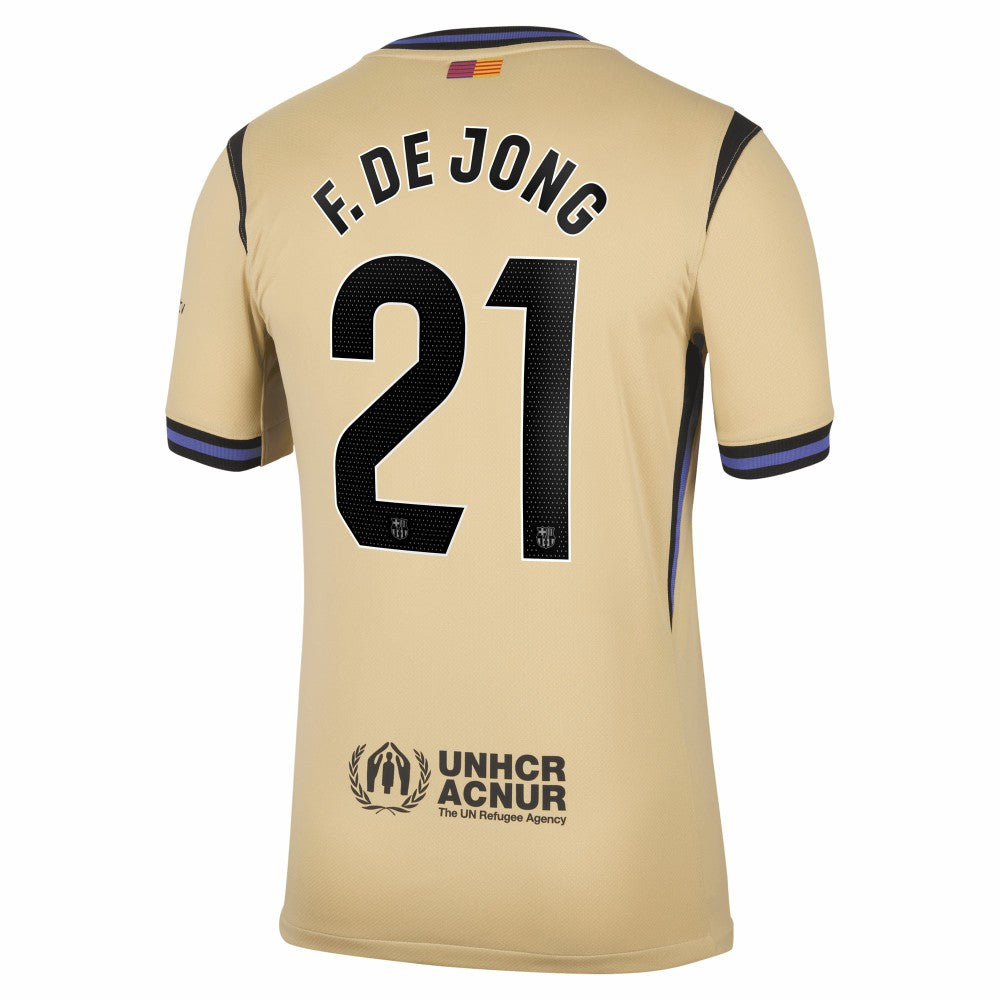 Frenkie de Jong Barcelona 2025/26 Away Stadium Replica Jersey Gold - Nike outlet
