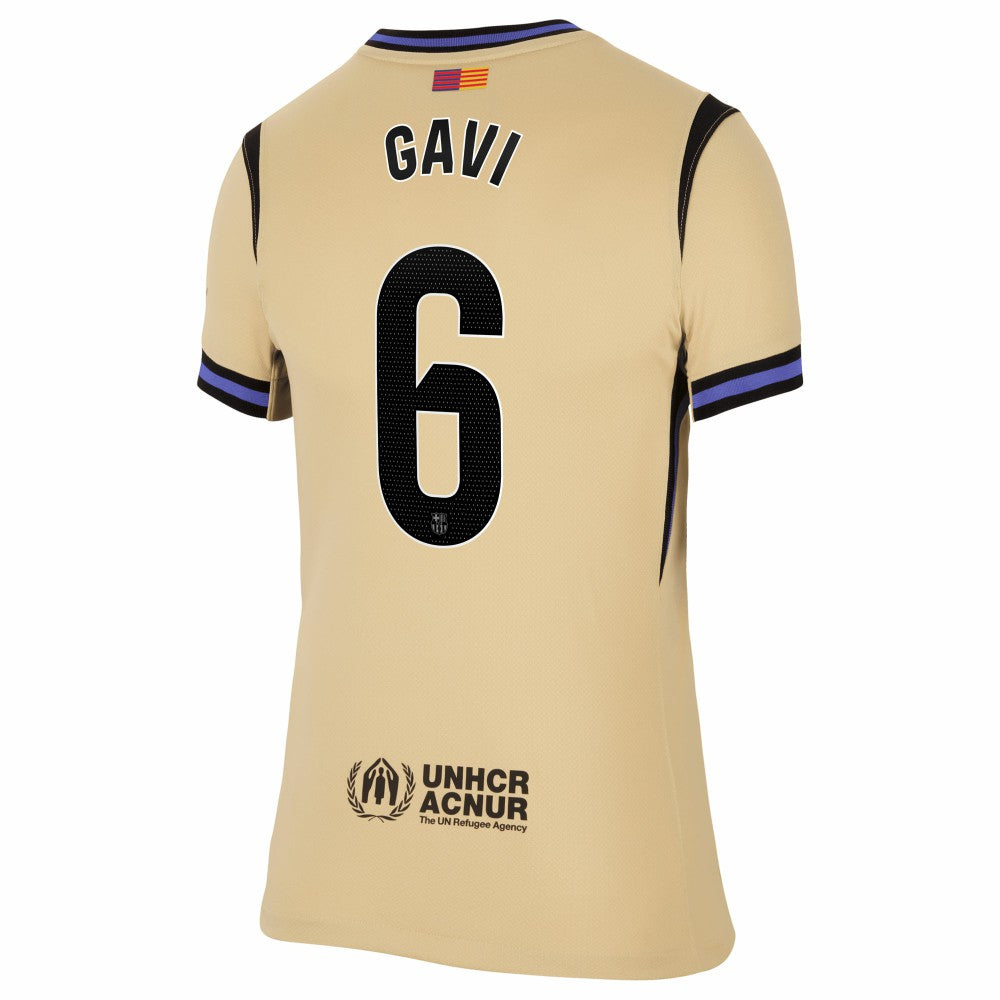 Gavi Barcelona Women's 2025/26 Away Stadium Replica Jersey Gold - Nike