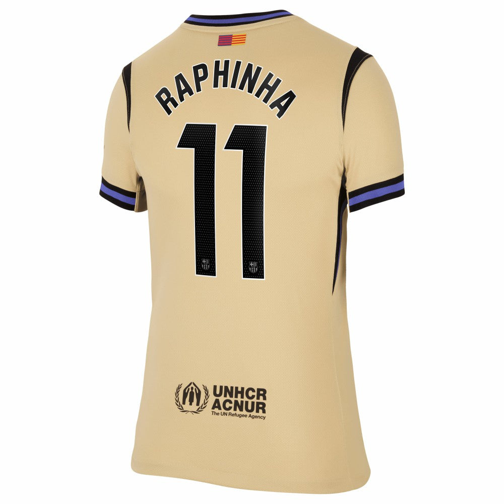 Raphinha Barcelona Women's 2025/26 Away Stadium Replica Jersey Gold - Nike outlet