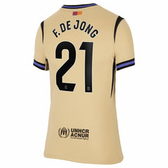 Frenkie de Jong Barcelona Women's 2025/26 Away Stadium Replica Jersey Gold - Nike cheap