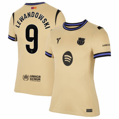 Robert Lewandowski Barcelona Women's 2025/26 Away Stadium Replica Jersey Gold - Nike Discount