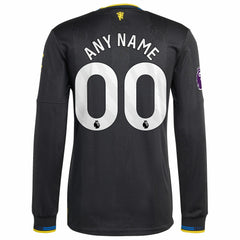 Manchester United 2025/26 Third Long Sleeve Custom Jersey Black - Adidas sale