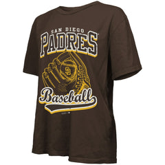 San Diego Padres Majestic Threads Women's Oversized First Base T-Shirt - Brown - MLB Discount