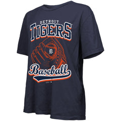 Detroit Tigers Majestic Threads Women's Oversized First Base T-Shirt - Navy - MLB on Sale