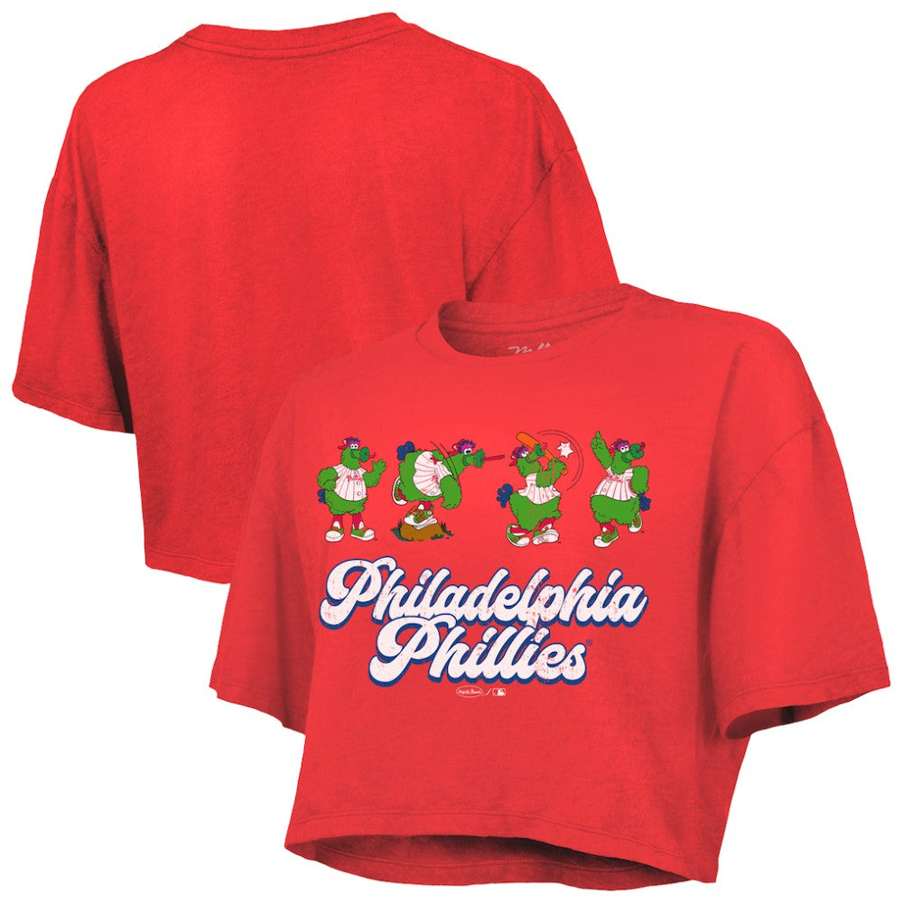 Philadelphia Phillies Majestic Threads Women's Boxy Crop T-Shirt - Red - MLB Discount