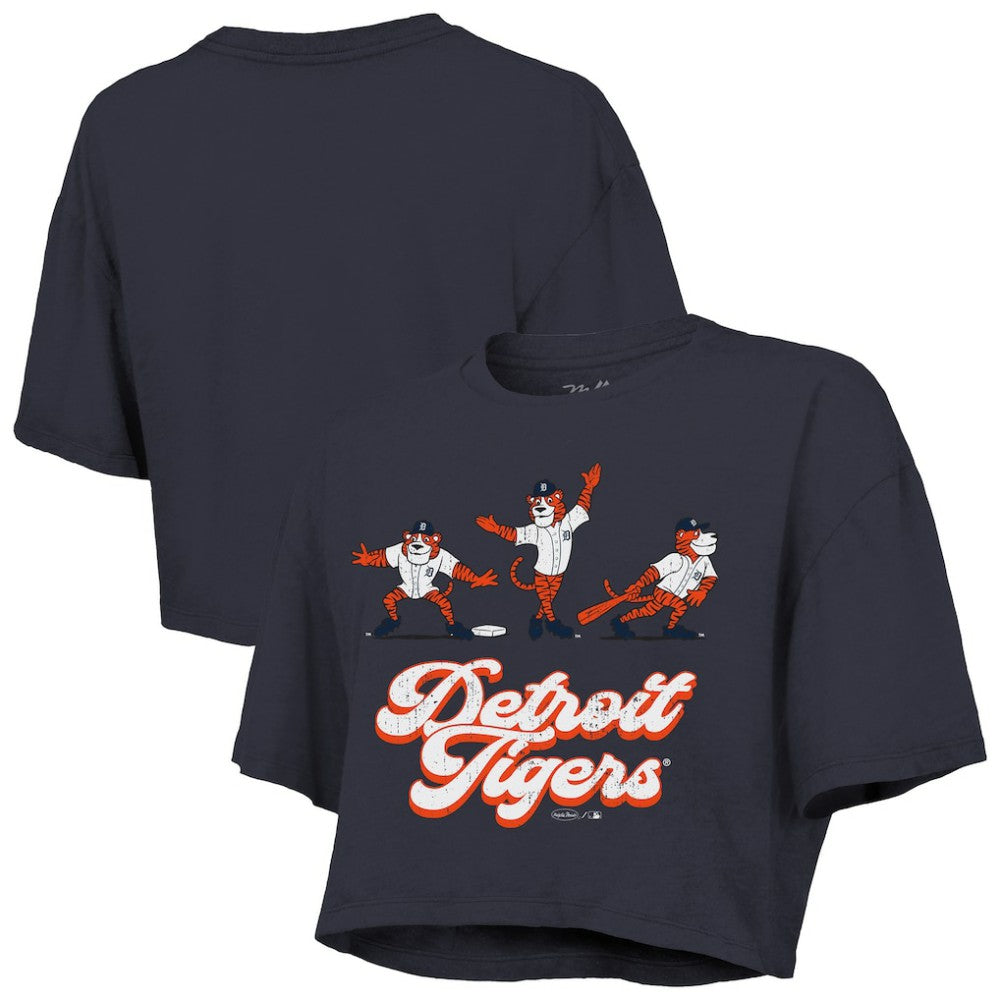 Detroit Tigers Majestic Threads Women's Boxy Crop T-Shirt - Navy - MLB Sale
