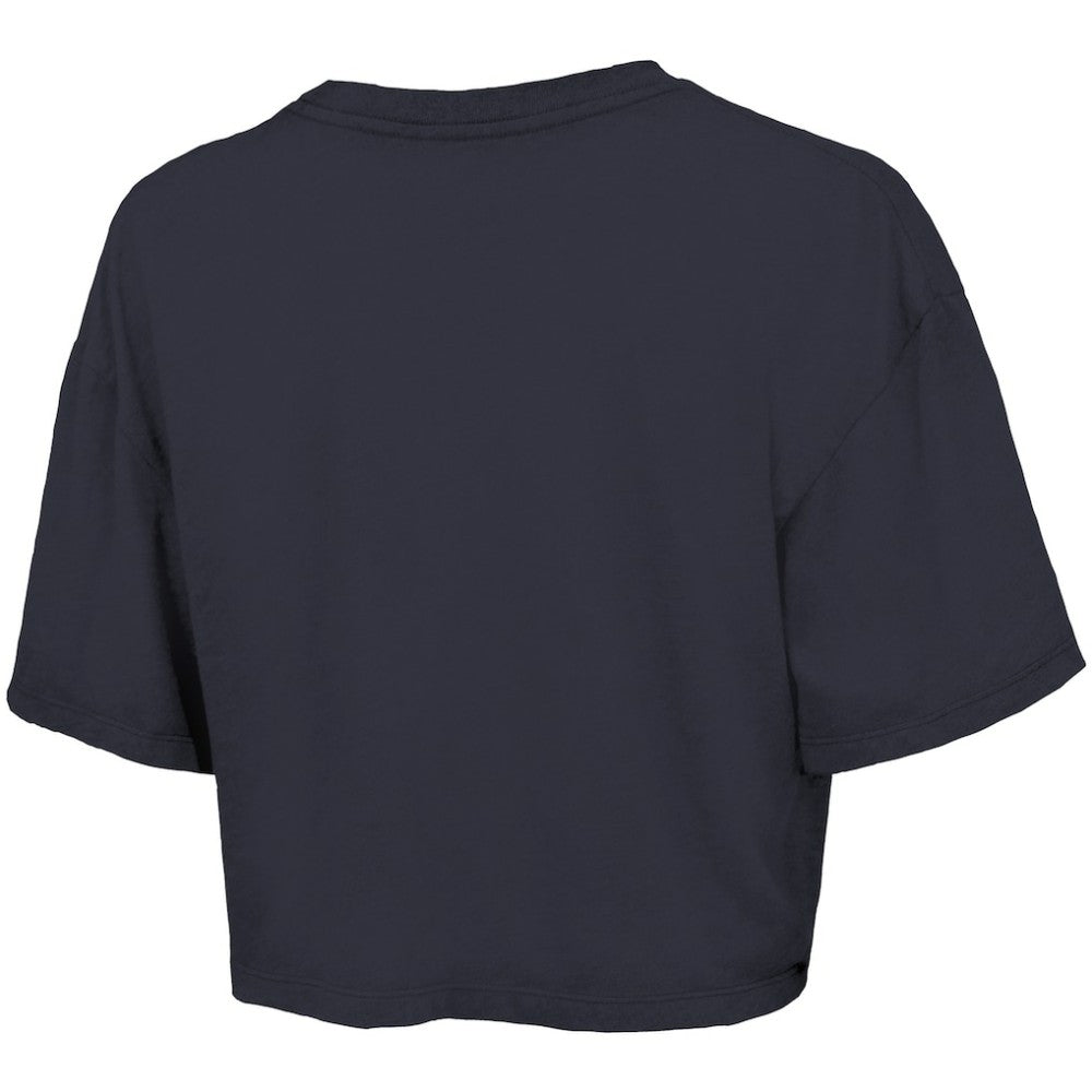 Detroit Tigers Majestic Threads Women's Boxy Crop T-Shirt - Navy - MLB Sale