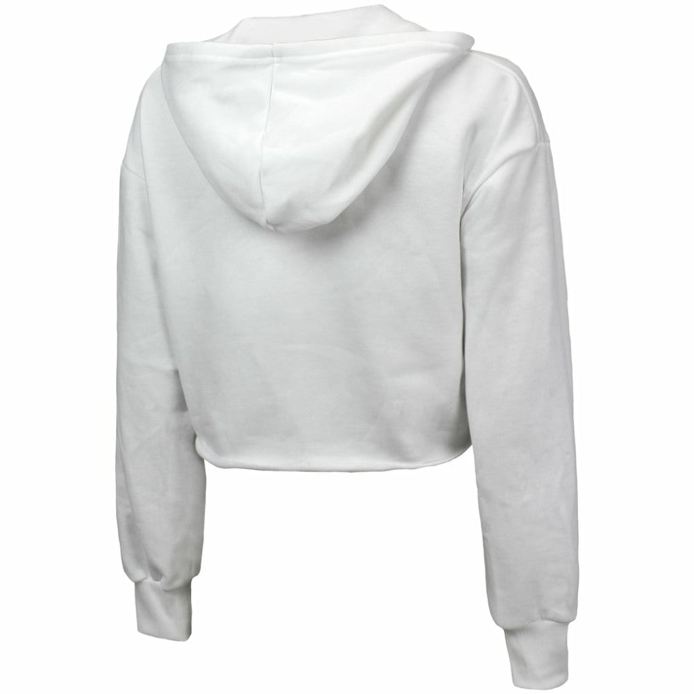 Detroit Tigers Majestic Threads Women's Cropped Have A Field Day Tri-Blend Hoodie - White - MLB Lifestyle