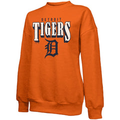 Detroit Tigers Majestic Threads Women's Bernard Classic Tri-Blend Sweatshirt - Orange - MLB Discount