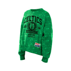 Boston Celtics Women's Throwback Collection Mineral Wash Crewneck Sweatshirt Kelly Green | New Era Near Me