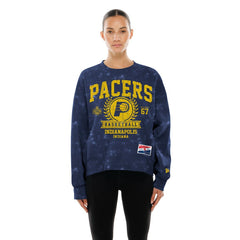 Indiana Pacers Women's Throwback Collection Mineral Wash Crewneck Sweatshirt Navy | New Era for sale