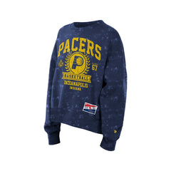 Indiana Pacers Women's Throwback Collection Mineral Wash Crewneck Sweatshirt Navy | New Era for sale