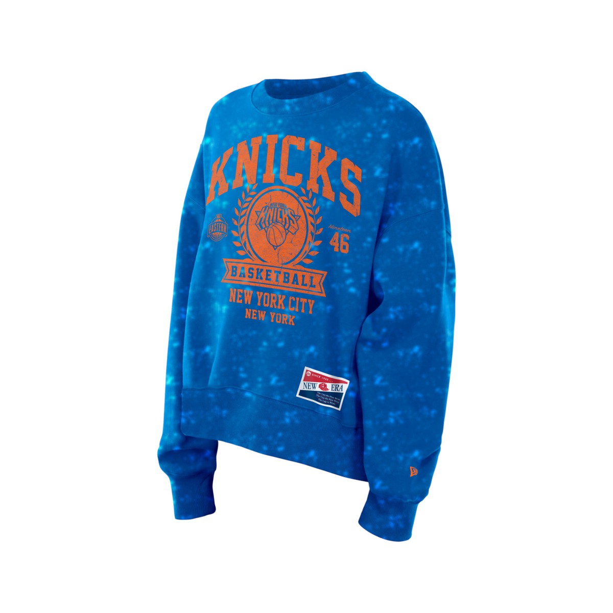 New York Knicks Women's Throwback Collection Mineral Wash Crewneck Sweatshirt Blue | New Era for sale