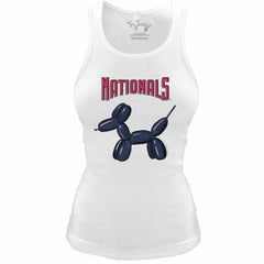 Washington Nationals Tiny Turnip Women's Fitted Balloon Dog Tri-Blend Tank Top - White - MLB Discount