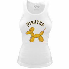 Pittsburgh Pirates Tiny Turnip Women's Fitted Balloon Dog Tri-Blend Tank Top - White - MLB Online
