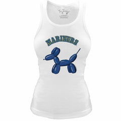 Seattle Mariners Tiny Turnip Women's Fitted Balloon Dog Tri-Blend Tank Top - White - MLB Discount
