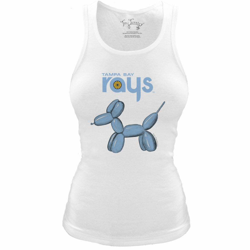 Tampa Bay Rays Tiny Turnip Women's Fitted Balloon Dog Tri-Blend Tank Top - White - MLB Lifestyle