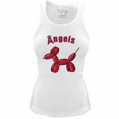 Los Angeles Angels Tiny Turnip Women's Fitted Balloon Dog Tri-Blend Tank Top - White - MLB Sale