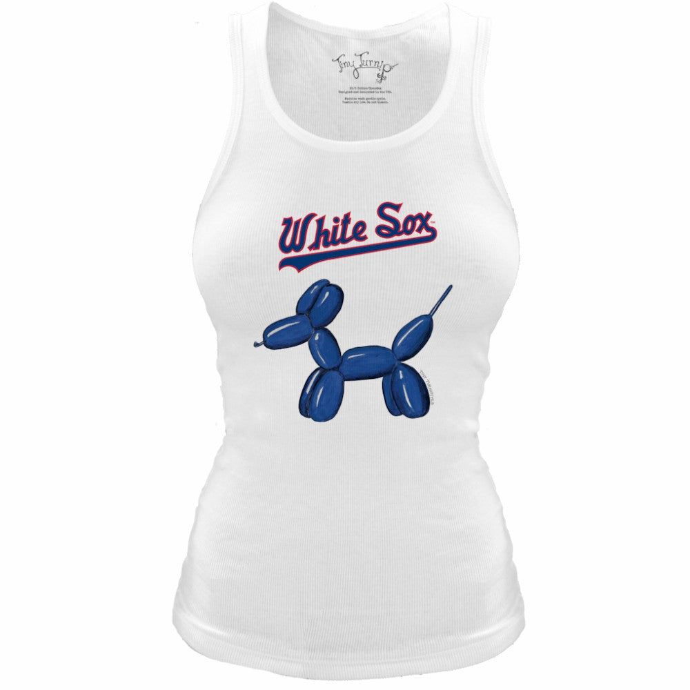 Chicago White Sox Tiny Turnip Women's Fitted Balloon Dog Tri-Blend Tank Top - White - MLB Sale