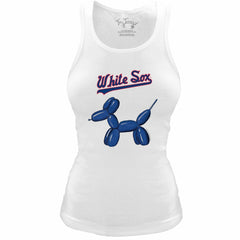Chicago White Sox Tiny Turnip Women's Fitted Balloon Dog Tri-Blend Tank Top - White - MLB Sale