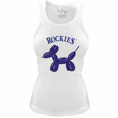 Colorado Rockies Tiny Turnip Women's Fitted Balloon Dog Tri-Blend Tank Top - White - MLB Lifestyle