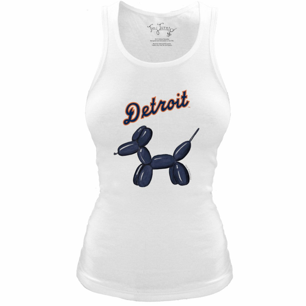 Detroit Tigers Tiny Turnip Women's Fitted Balloon Dog Tri-Blend Tank Top - White - MLB on Sale