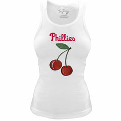 Philadelphia Phillies Tiny Turnip Women's Fitted Cherries Tri-Blend Tank Top - White - MLB Sale