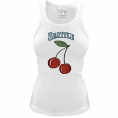 Seattle Mariners Tiny Turnip Women's Fitted Cherries Tri-Blend Tank Top - White - MLB Discount