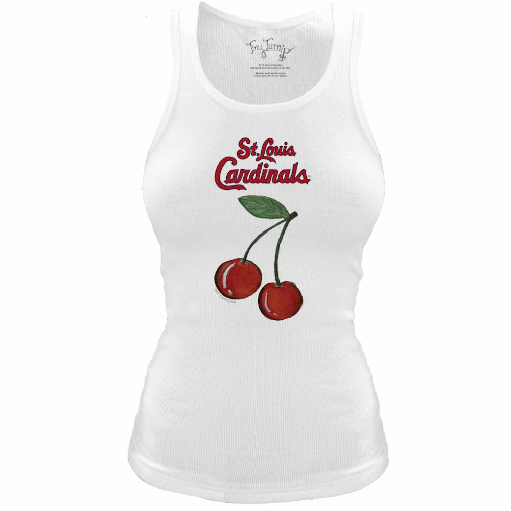 St. Louis Cardinals Tiny Turnip Women's Fitted Cherries Tri-Blend Tank Top - White - MLB Online