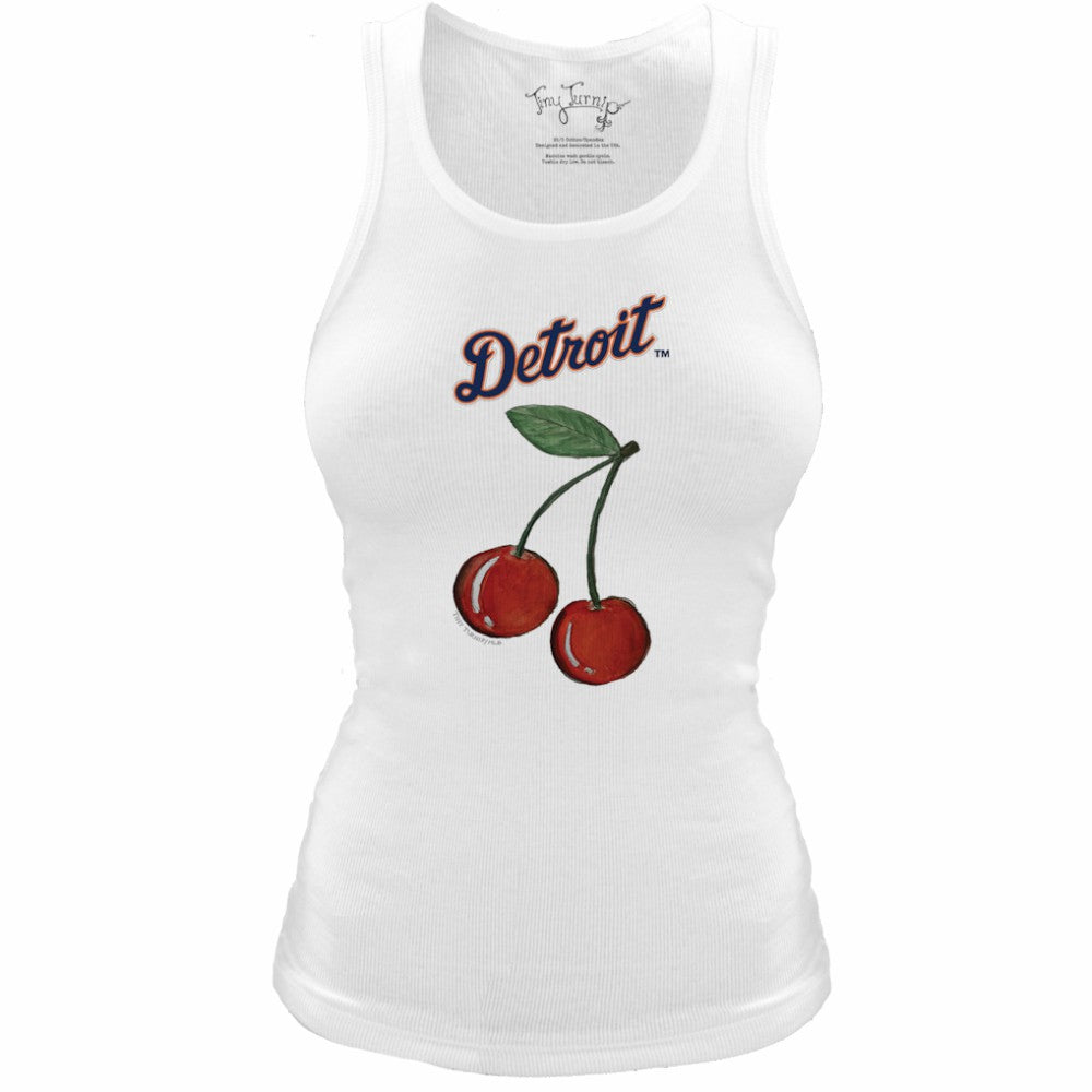 Detroit Tigers Tiny Turnip Women's Fitted Cherries Tri-Blend Tank Top - White - MLB on Sale