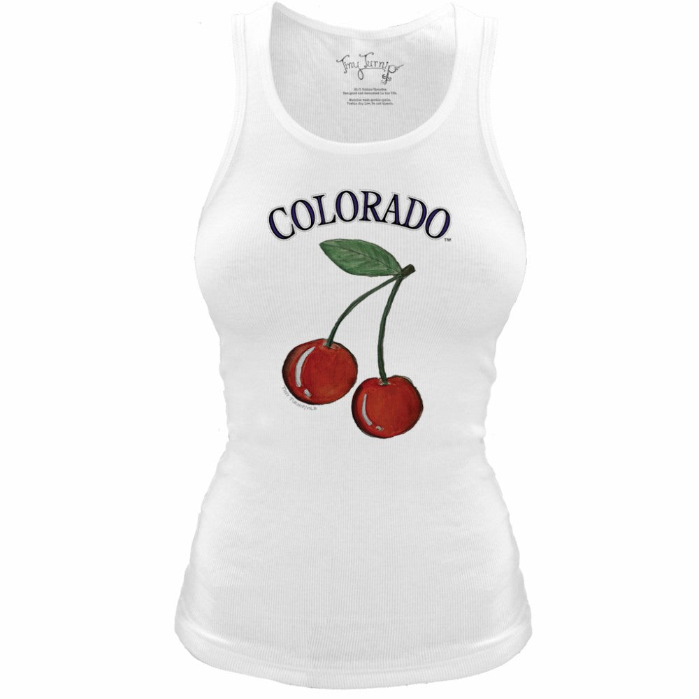 Colorado Rockies Tiny Turnip Women's Fitted Cherries Tri-Blend Tank Top - White - MLB Online