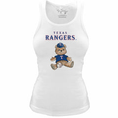 Texas Rangers Tiny Turnip Women's Fitted Teddy Bear Tri-Blend Tank Top - White - MLB on Sale