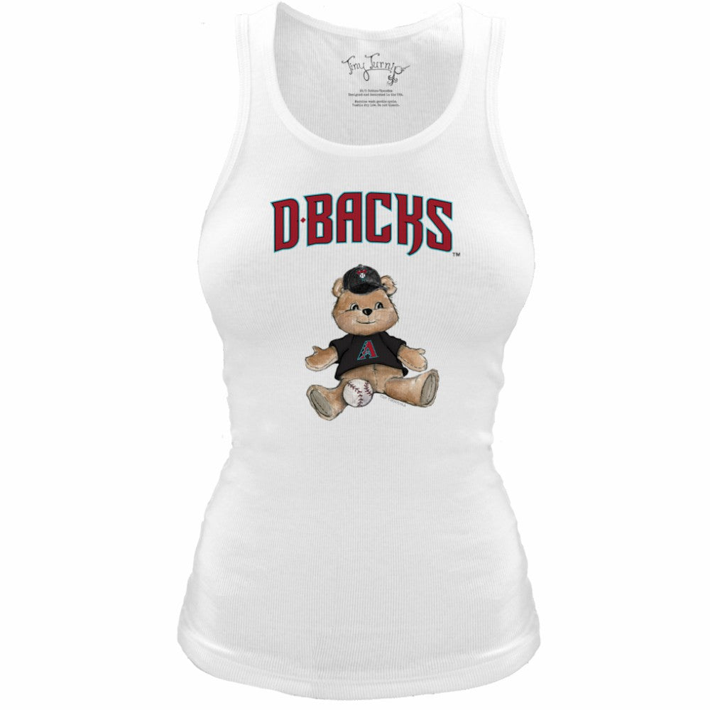 Arizona Diamondbacks Tiny Turnip Women's Fitted Teddy Bear Tri-Blend Tank Top - White - MLB Lifestyle