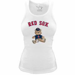 Boston Red Sox Tiny Turnip Women's Fitted Teddy Bear Tri-Blend Tank Top - White - MLB Lifestyle
