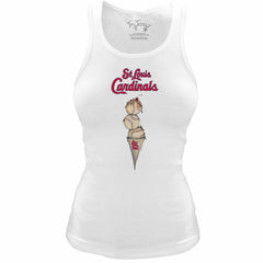 St. Louis Cardinals Tiny Turnip Women's Fitted Triple Scoop Tri-Blend Tank Top - White - MLB Lifestyle