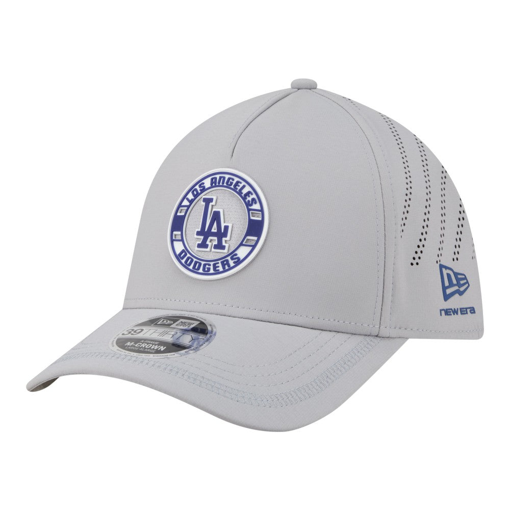 Los Angeles Dodgers New Era Patch 39THIRTY A-Frame M-Crown Perforated Flex Hat - Gray - New Era Sale