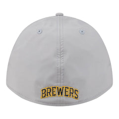 Milwaukee Brewers New Era Patch 39THIRTY A-Frame M-Crown Perforated Flex Hat - Gray - New Era Sale