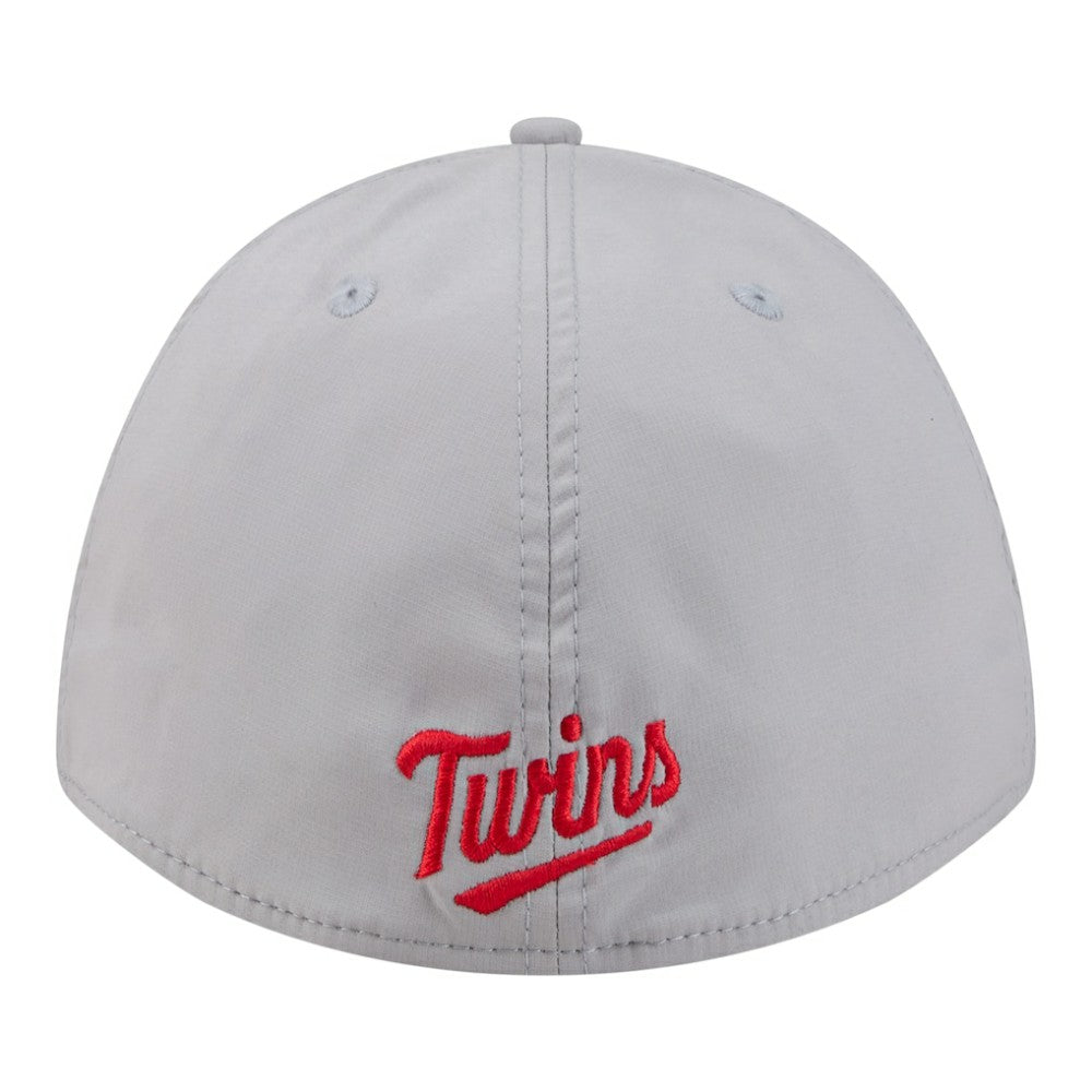 Minnesota Twins New Era Patch 39THIRTY A-Frame M-Crown Perforated Flex Hat - Gray - New Era on Sale