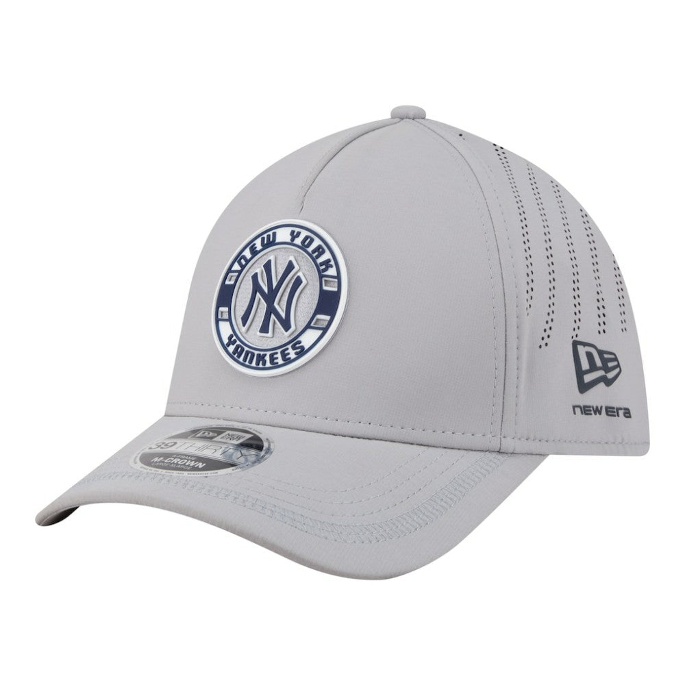 New York Yankees New Era Patch 39THIRTY A-Frame M-Crown Perforated Flex Hat - Gray - New Era Online