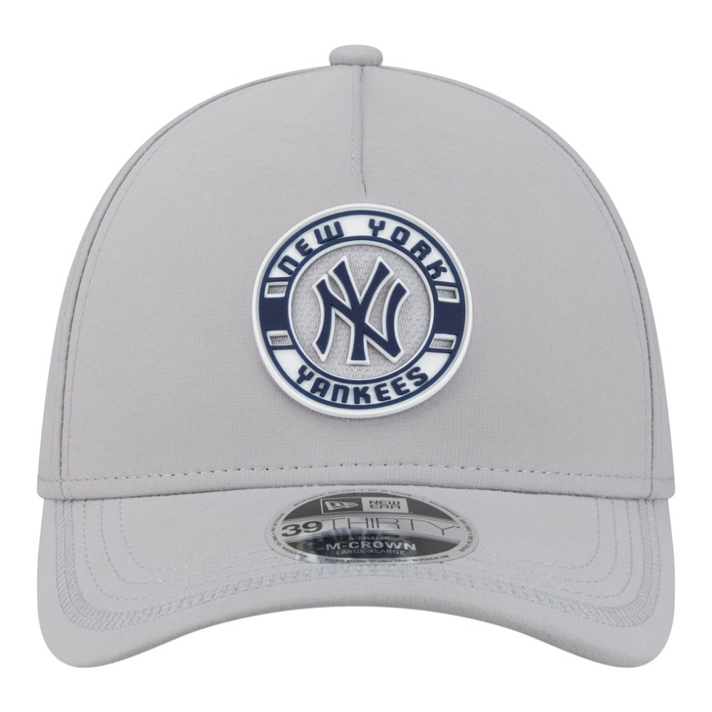 New York Yankees New Era Patch 39THIRTY A-Frame M-Crown Perforated Flex Hat - Gray - New Era Online
