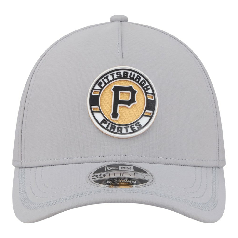 Pittsburgh Pirates New Era Patch 39THIRTY A-Frame M-Crown Perforated Flex Hat - Gray - New Era Online