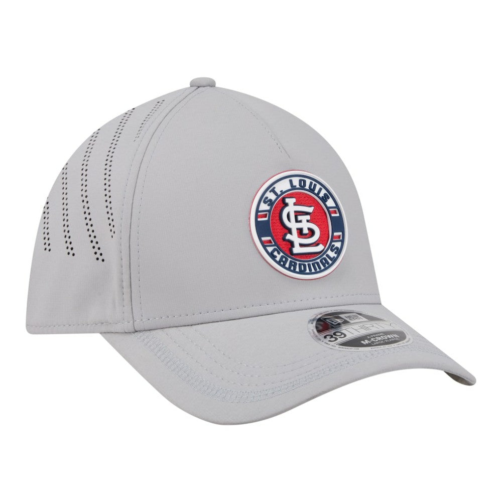 St. Louis Cardinals New Era Patch 39THIRTY A-Frame M-Crown Perforated Flex Hat - Gray - New Era on Sale
